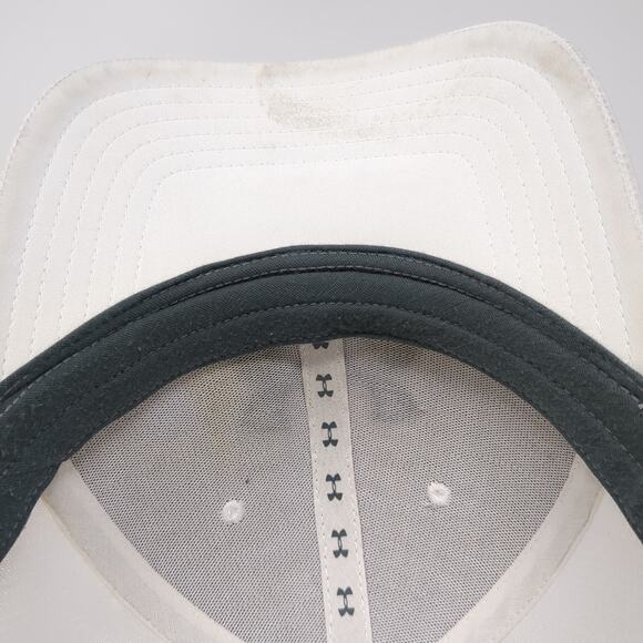 Under Armour Golf Fitted Hat White XL Embroidered Vent Holes Outdoor - Picture 8 of 9